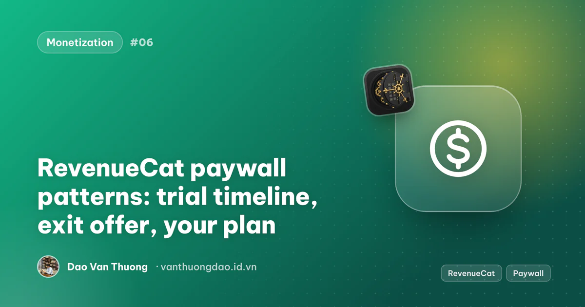 Cover: RevenueCat paywall patterns, from the trial timeline to showing a paying user their plan