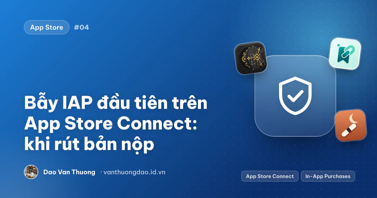 Ảnh bìa: hai hàng bước nộp app, hàng trên nét đứt và gãy, hàng dưới dẫn tới Submit
