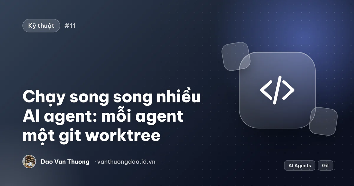 Ảnh bìa: chạy song song nhiều AI coding agent, mỗi agent một git worktree riêng