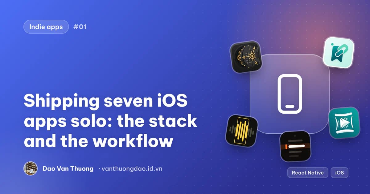 Cover: Shipping seven iOS apps solo, the stack and the workflow