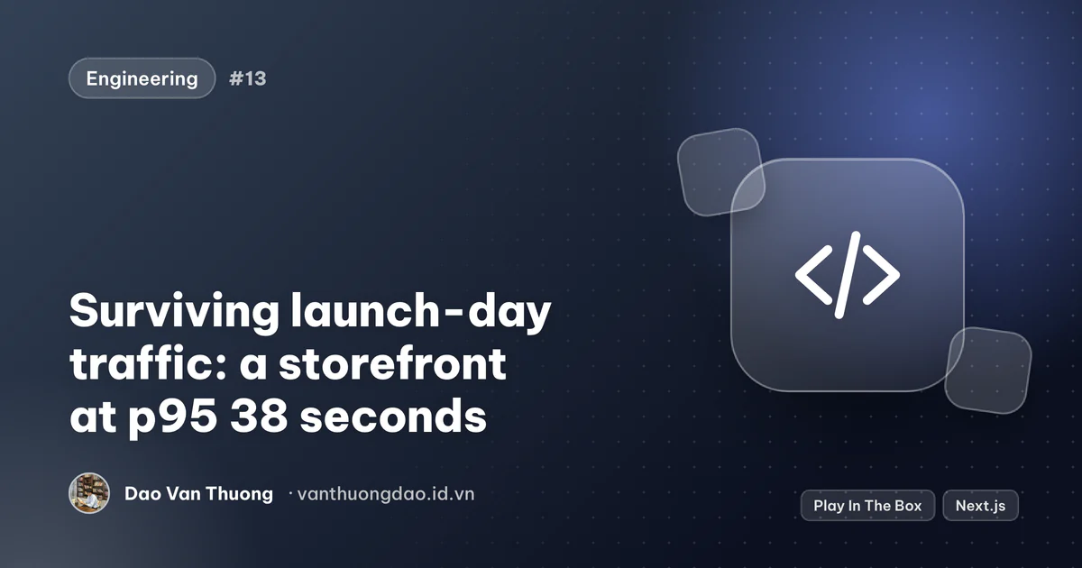 Cover: a Next.js storefront surviving a launch-day traffic spike on AWS ECS