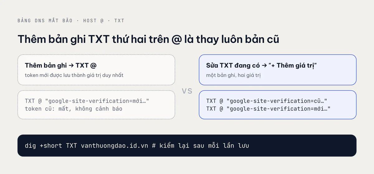 Cái bẫy bản ghi TXT trong bảng DNS của Mắt Bão